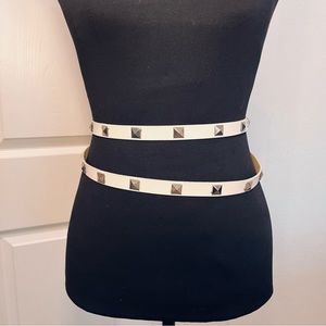 VINTAGE BELT 1986 vegan leather with silver tone details DOUBLE WRAP STYLE